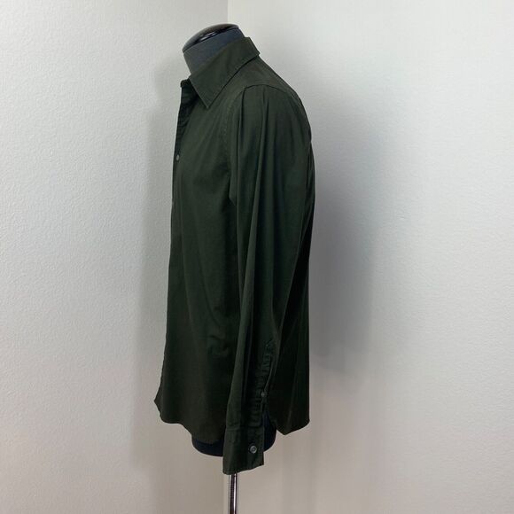 Vintage Gap Mens Cotton Shirt Small Long Sleeves Dark Green Button Front Classic - Picture 5 of 16